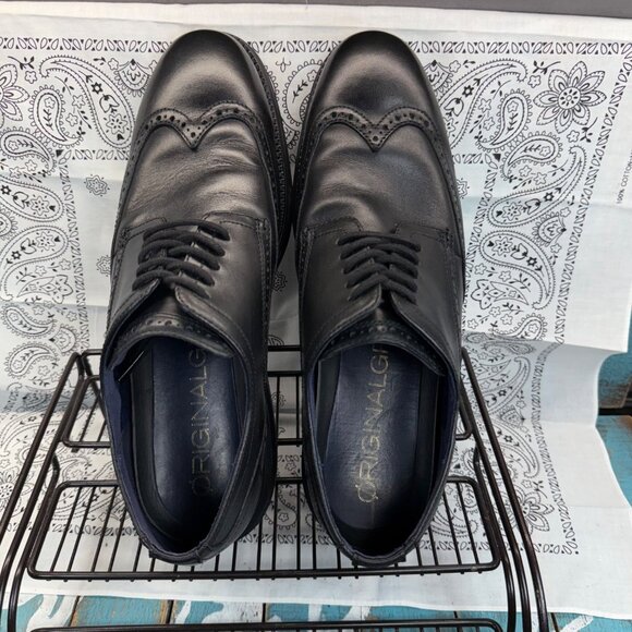 Cole Haan Mens Sz 11.5 Original Grand Shortwing Oxford Shoes Triple Black C27984